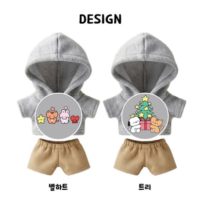 10cm・15cm・20cm 인형 옷 후드 코디 세트｜최애 인형 옷 입히기