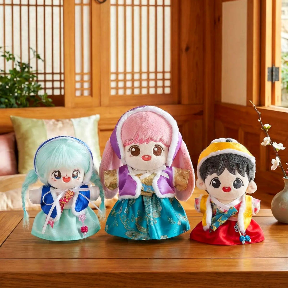 10cm/15cm/20cm Plushie Outfit: Korean Traditional Winter Wear Set