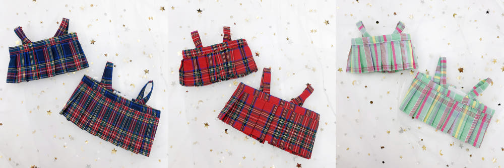 15cm・20cmぬい服 タータンチェックスカート｜推しぬい服