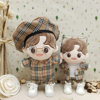 15cm/20cm Plushie Clothes: Brown Plaid Pants | Oshi Nui Clothes