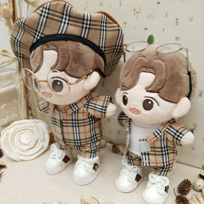 15cm/20cm Plushie Clothes: Brown Plaid Pants | Oshi Nui Clothes