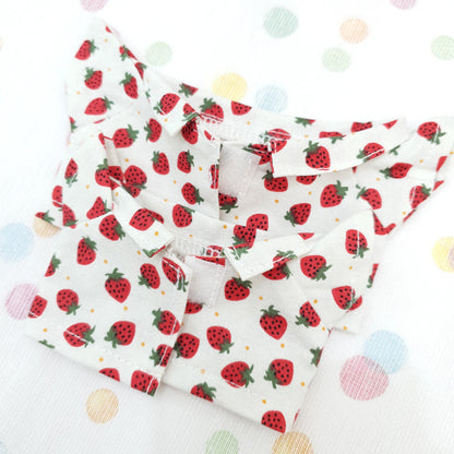 15cmぬい服 あひる＆いちごパジャマセット｜推しぬい服
