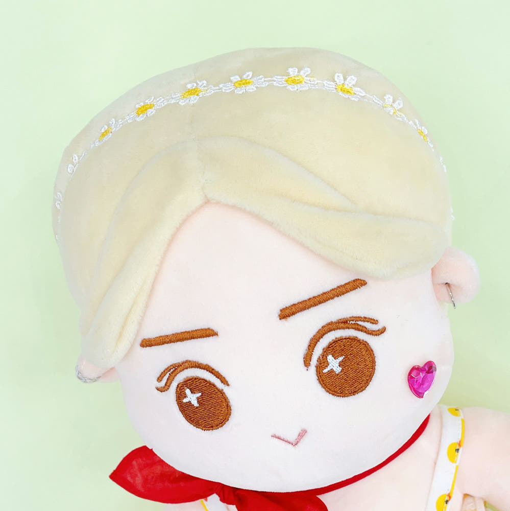 30cm 인형용 꽃 자수 헤어밴드 | 최애 인형 소품