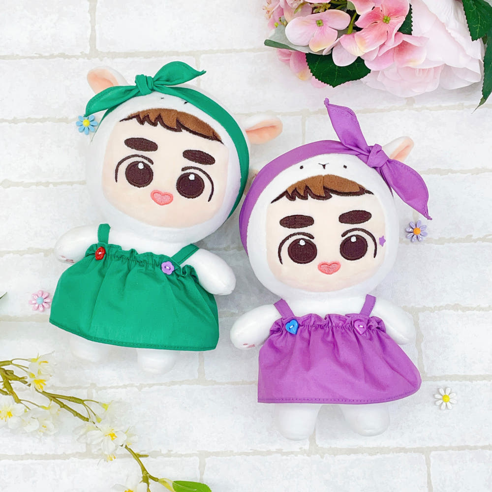 Decorative Button Dress for 15cm/20cm Plush Dolls | Oshi Plushie Outfit