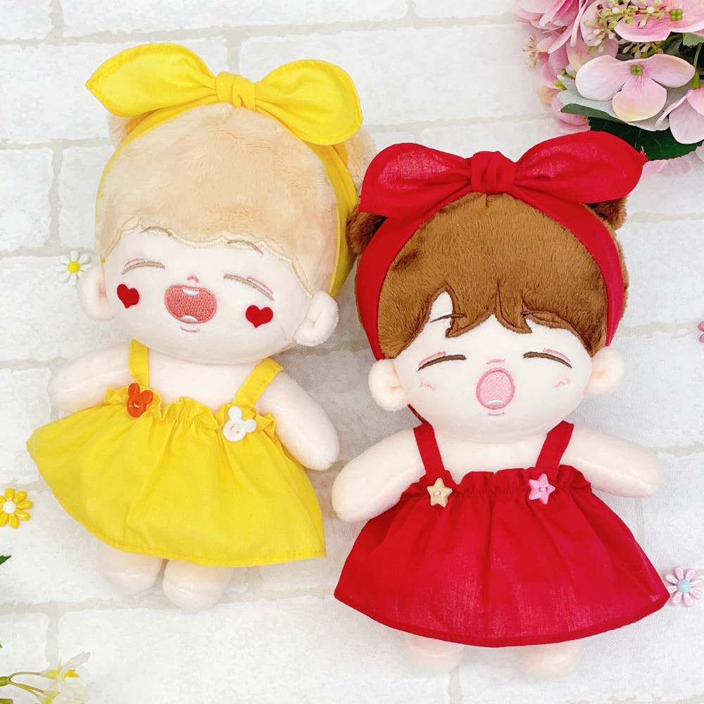 Decorative Button Dress for 15cm/20cm Plush Dolls | Oshi Plushie Outfit