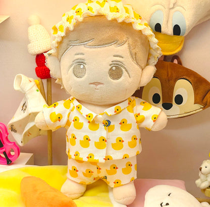 Duck & Strawberry Pajama Hat for 20cm Plushie | Oshi Nui Accessory