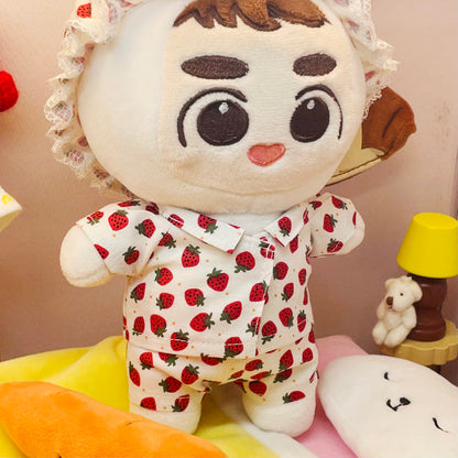 Duck & Strawberry Pajama Hat for 20cm Plushie | Oshi Nui Accessory