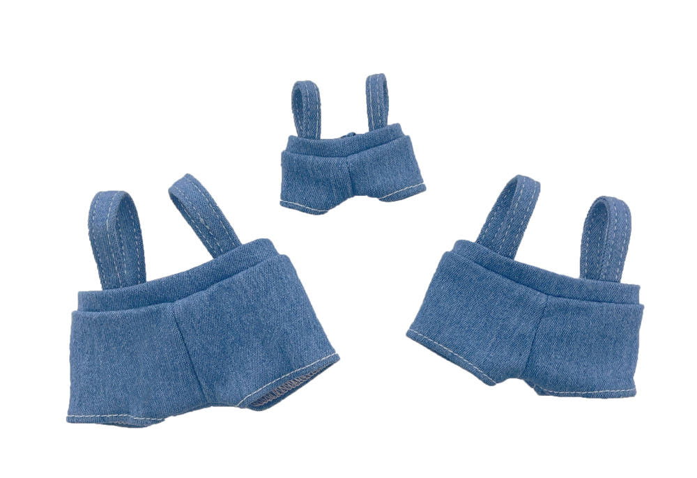 10cm/15cm/20cm Plush Doll Denim Overalls