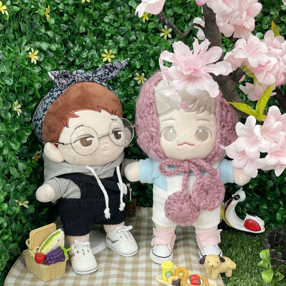 20cm Plushie Outfit: Corduroy Overalls | Oshi Plushie Outfit