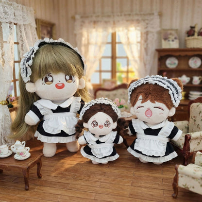 10cm/15cm/20cm Plushie Outfit: Maid Costume Set
