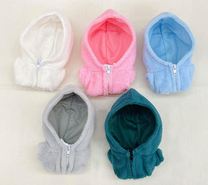 15cm & 20cm Plushie Clothes: Fleece Zip-Up Hoodie | Oshi Plushie Apparel