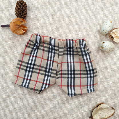 15cm/20cm Plushie Clothes: Brown Plaid Pants | Oshi Nui Clothes
