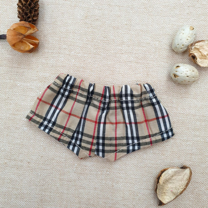 15cm/20cm Plushie Clothes: Brown Plaid Pants | Oshi Nui Clothes