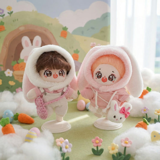 10cm・15cm・20cmぬい用 うさぎイヤーフラップ帽子