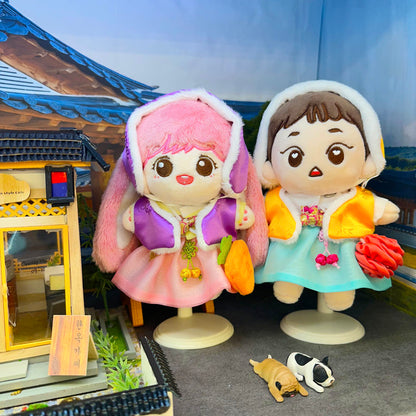 10cm/15cm/20cm Plushie Outfit: Korean Traditional Winter Wear Set