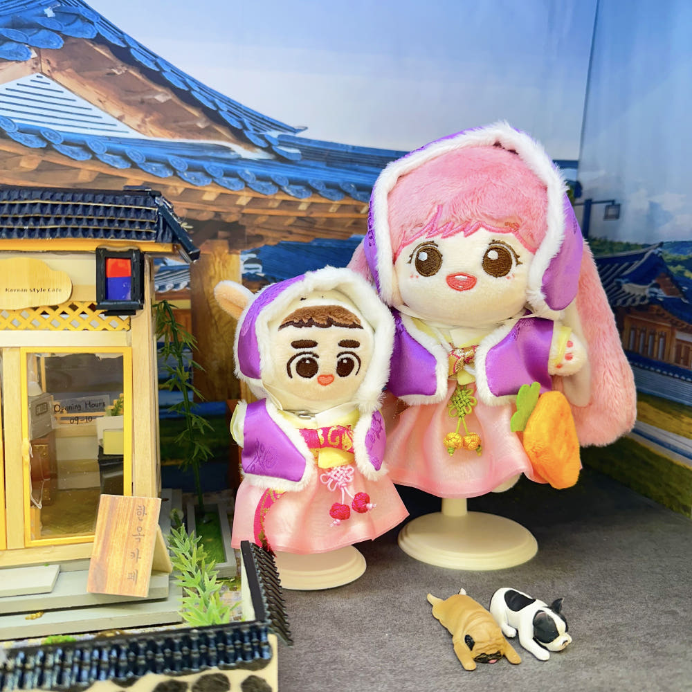 10cm/15cm/20cm Plushie Outfit: Korean Traditional Winter Wear Set