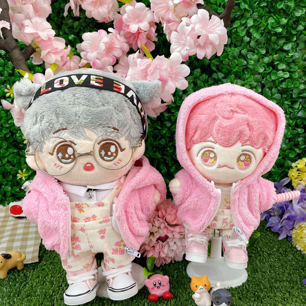 15cm & 20cm Plushie Clothes: Fleece Zip-Up Hoodie | Oshi Plushie Apparel