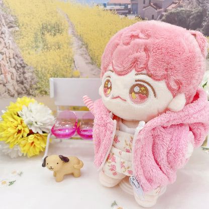 15cm & 20cm Plushie Clothes: Fleece Zip-Up Hoodie | Oshi Plushie Apparel