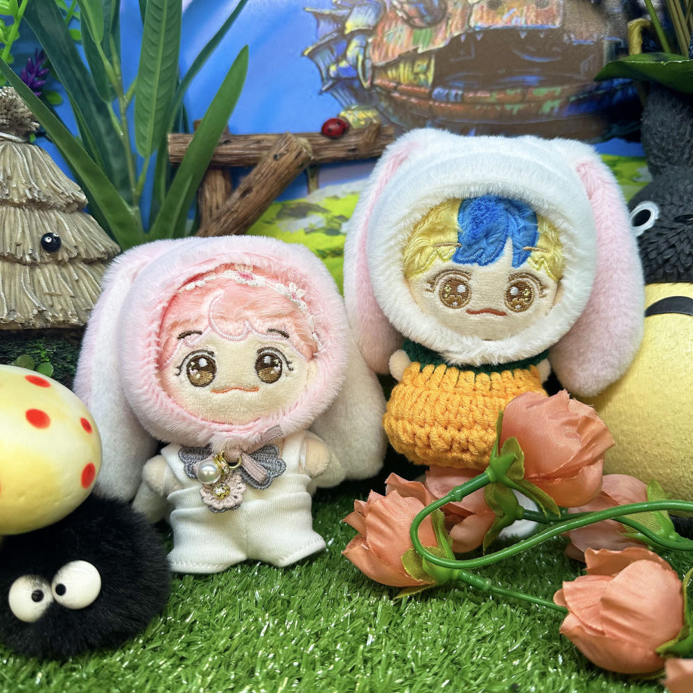 10cm・15cm・20cmぬい用 うさぎイヤーフラップ帽子