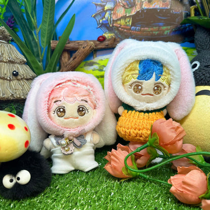 10cm・15cm・20cmぬい用 うさぎイヤーフラップ帽子