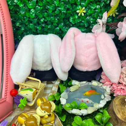 10cm・15cm・20cmぬい用 うさぎイヤーフラップ帽子