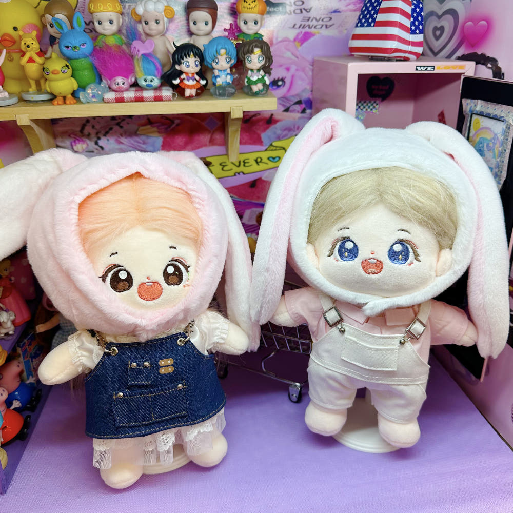 10cm・15cm・20cmぬい用 うさぎイヤーフラップ帽子