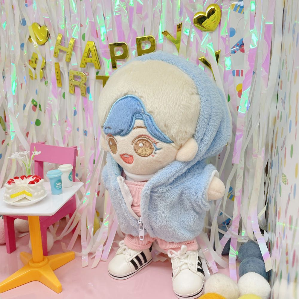 15cm & 20cm Plushie Clothes: Fleece Zip-Up Hoodie | Oshi Plushie Apparel