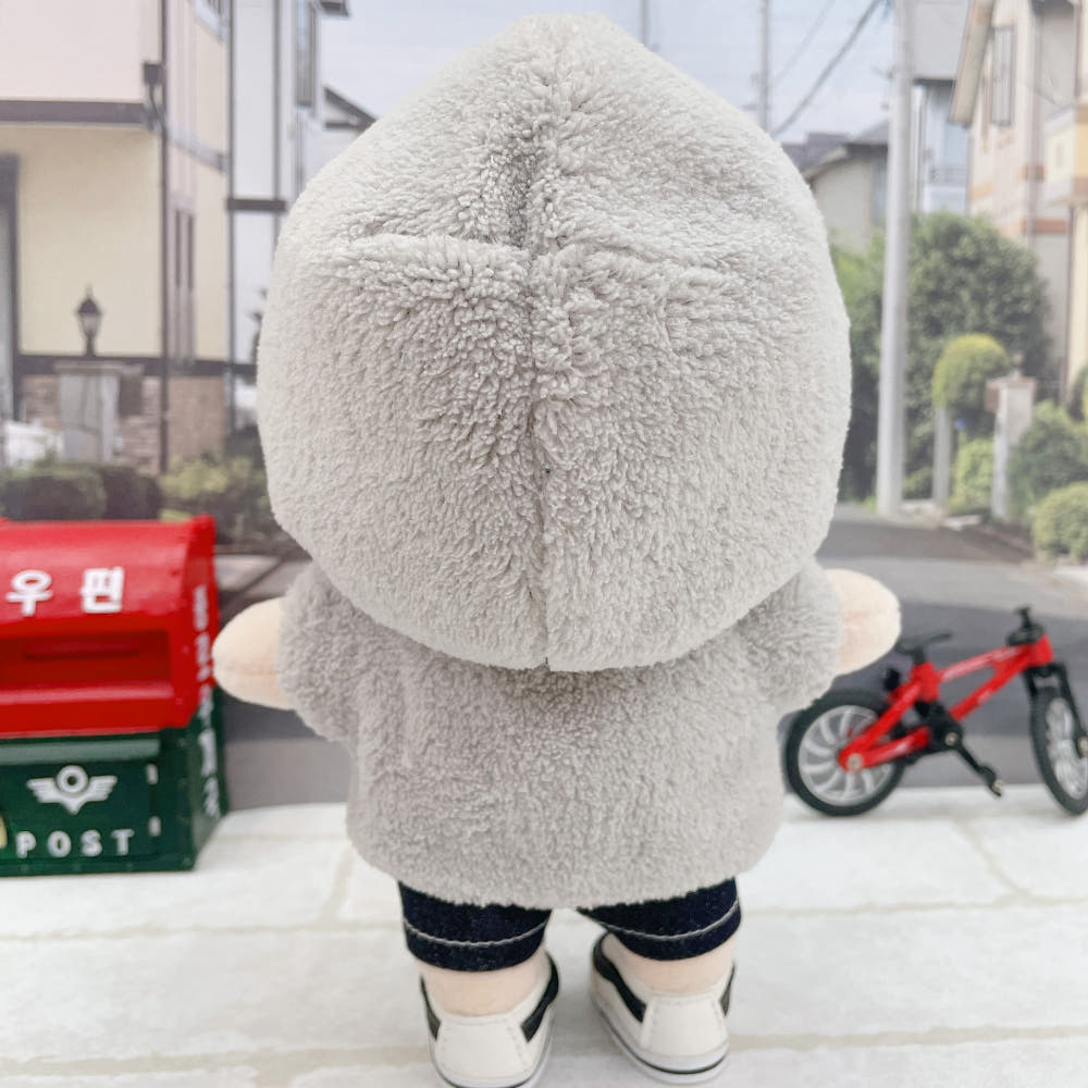 15cm & 20cm Plushie Clothes: Fleece Zip-Up Hoodie | Oshi Plushie Apparel