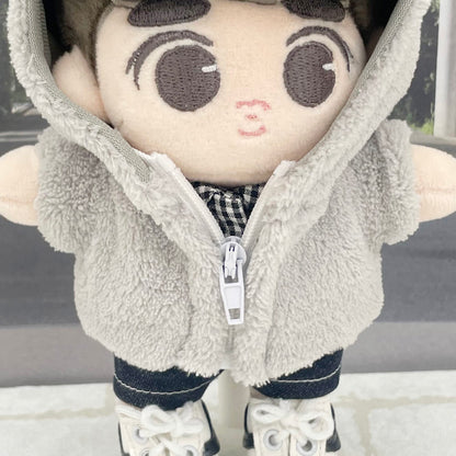 15cm & 20cm Plushie Clothes: Fleece Zip-Up Hoodie | Oshi Plushie Apparel
