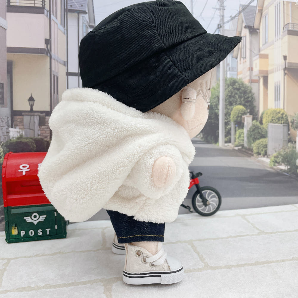 15cm & 20cm Plushie Clothes: Fleece Zip-Up Hoodie | Oshi Plushie Apparel