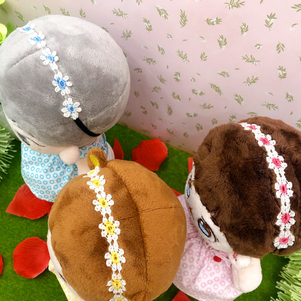 20cmぬい用 花刺繍ヘアバンド｜推しぬい小物