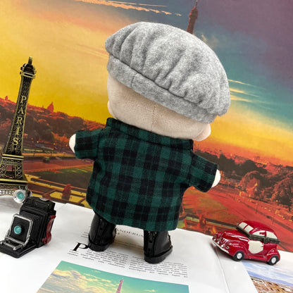 15cm/20cm Plushie Clothes: Plaid Coat | Oshi Plushie Clothes