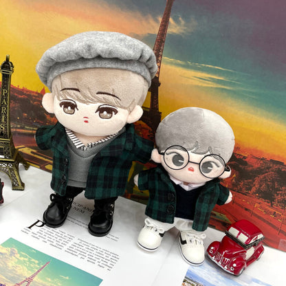 15cm/20cm Plushie Clothes: Plaid Coat | Oshi Plushie Clothes