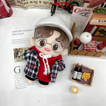 15cm/20cm Plushie Clothes: Plaid Coat | Oshi Plushie Clothes