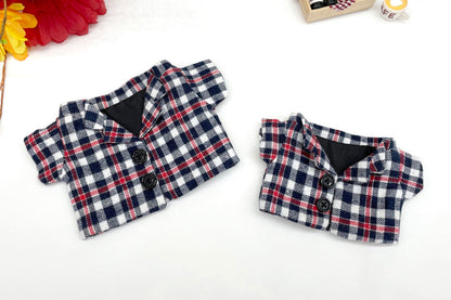 15cm/20cm Plushie Clothes: Plaid Coat | Oshi Plushie Clothes
