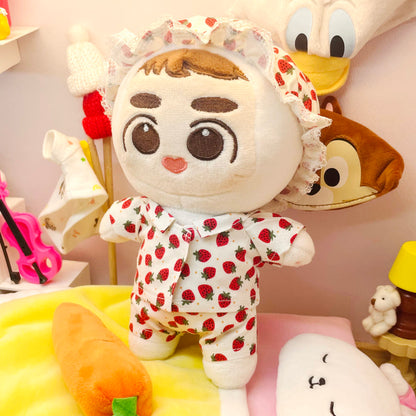 Duck & Strawberry Pajama Hat for 20cm Plushie | Oshi Nui Accessory