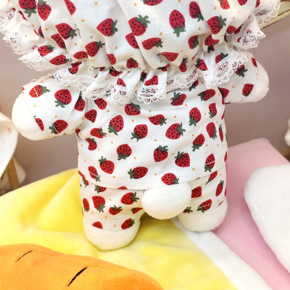 Duck & Strawberry Pajama Hat for 20cm Plushie | Oshi Nui Accessory