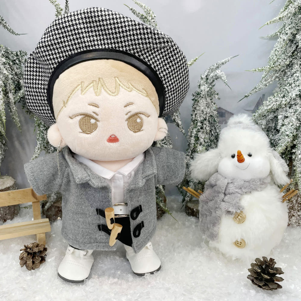15cm・20cmぬい用 ブラウンチェックベレー帽｜推しぬい小物