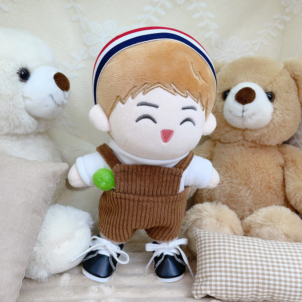 20cm Plushie Outfit: Corduroy Overalls | Oshi Plushie Outfit