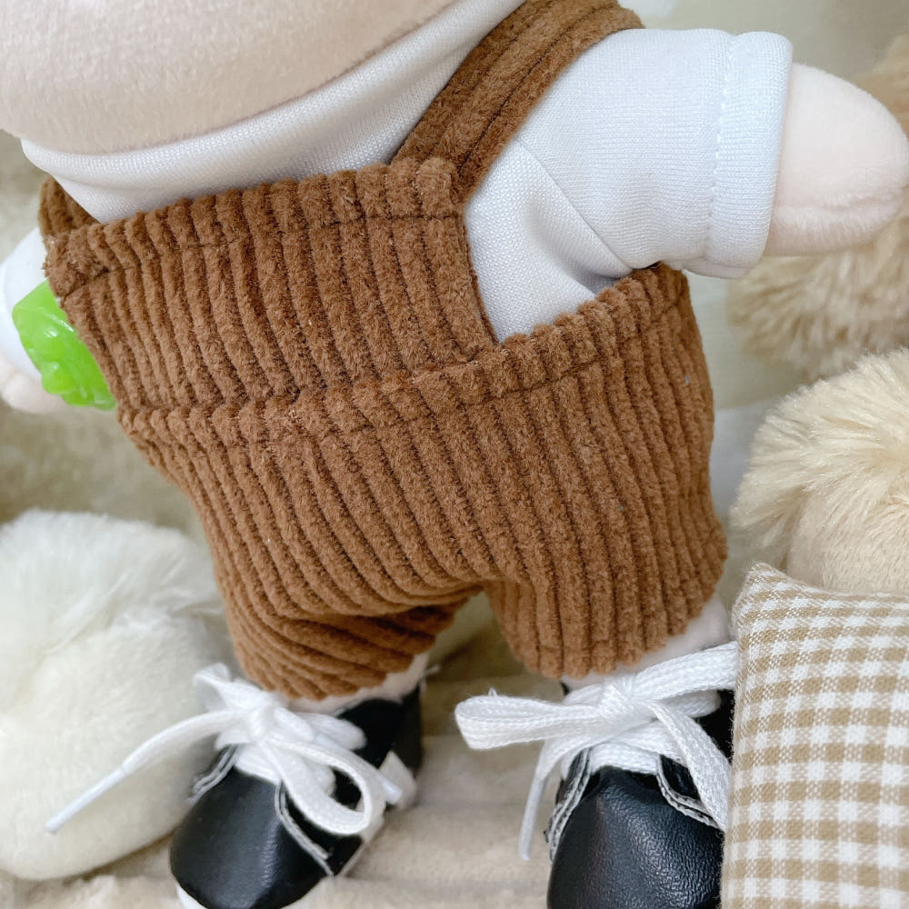 20cm Plushie Outfit: Corduroy Overalls | Oshi Plushie Outfit
