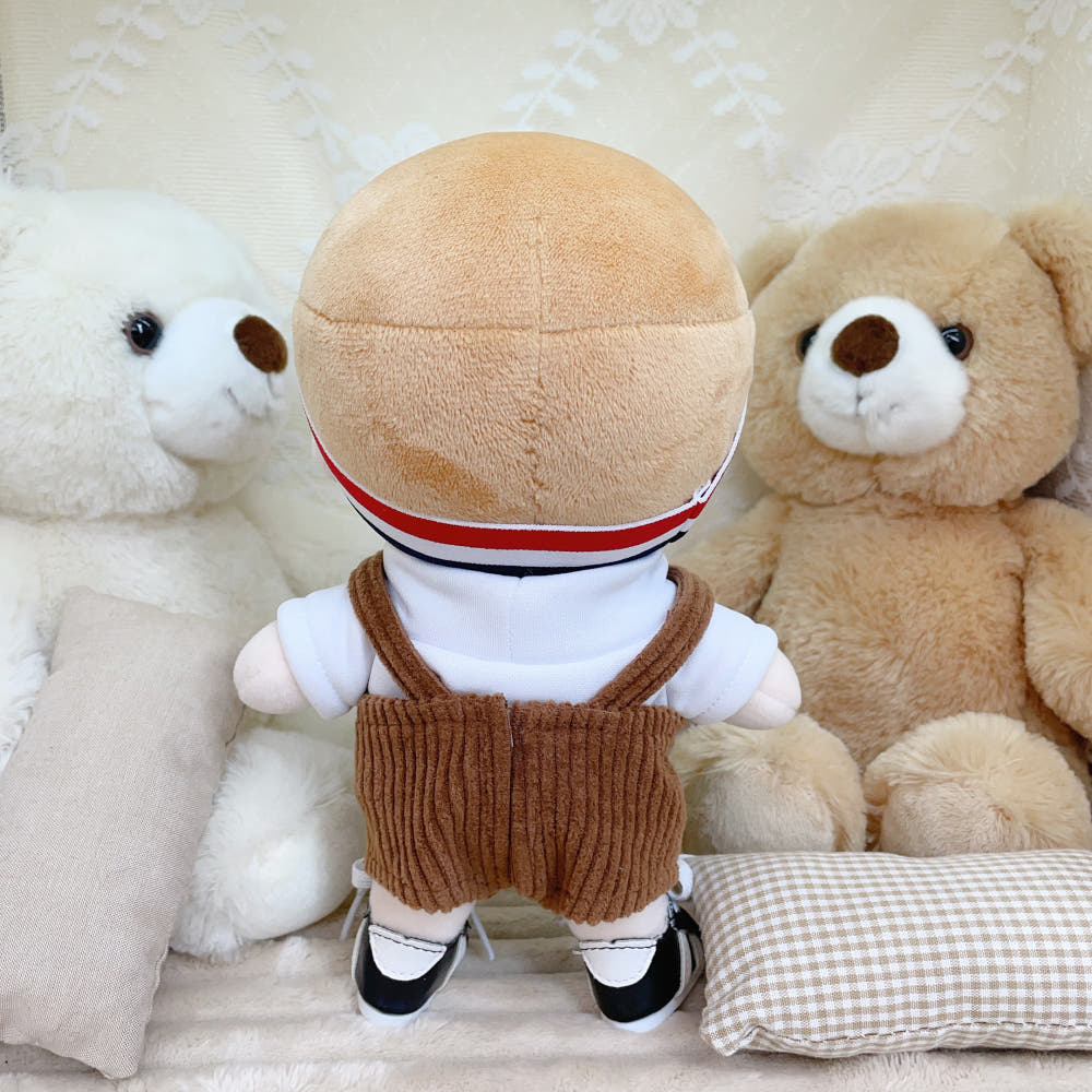 20cm Plushie Outfit: Corduroy Overalls | Oshi Plushie Outfit