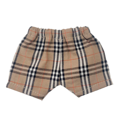 15cm/20cm Plushie Clothes: Brown Plaid Pants | Oshi Nui Clothes