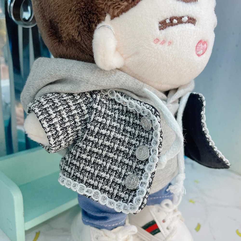 10cm・15cm・20cmぬい服 シルバーツイードジャケット