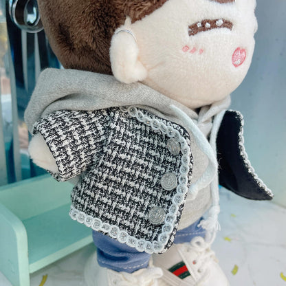 10cm・15cm・20cmぬい服 シルバーツイードジャケット