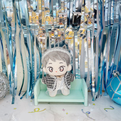 10cm・15cm・20cmぬい服 シルバーツイードジャケット