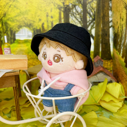 10cm/15cm/20cm Plush Doll Denim Overalls