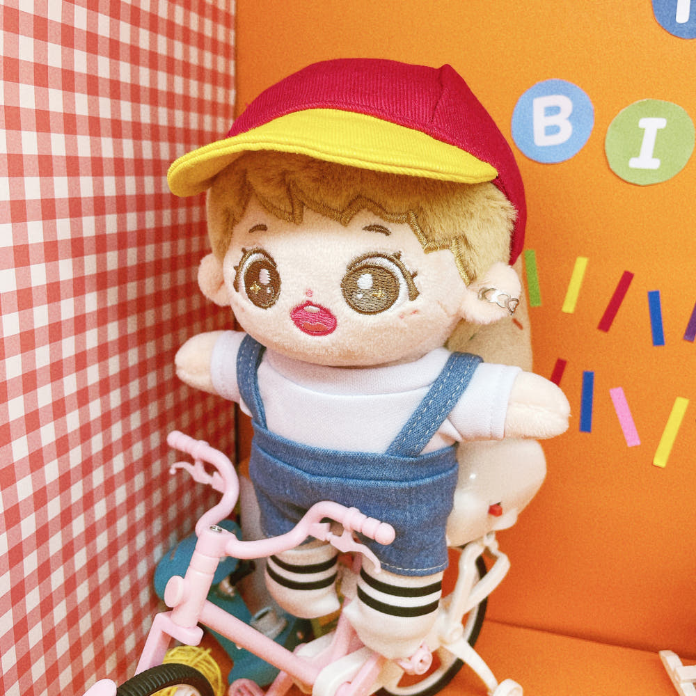 10cm/15cm/20cm Plush Doll Denim Overalls