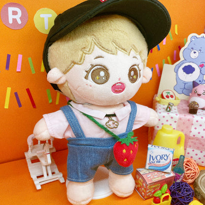 10cm/15cm/20cm Plush Doll Denim Overalls