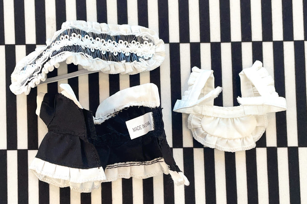 10cm/15cm/20cm Plushie Outfit: Maid Costume Set