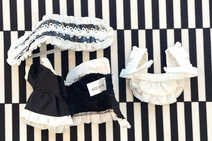 10cm/15cm/20cm Plushie Outfit: Maid Costume Set